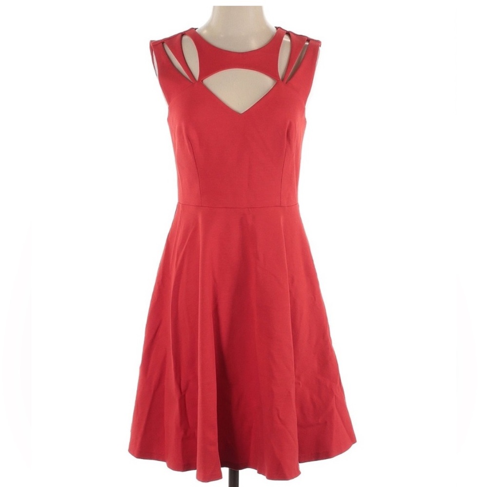 Betsey Johnson cherry red cutout dress with pockets